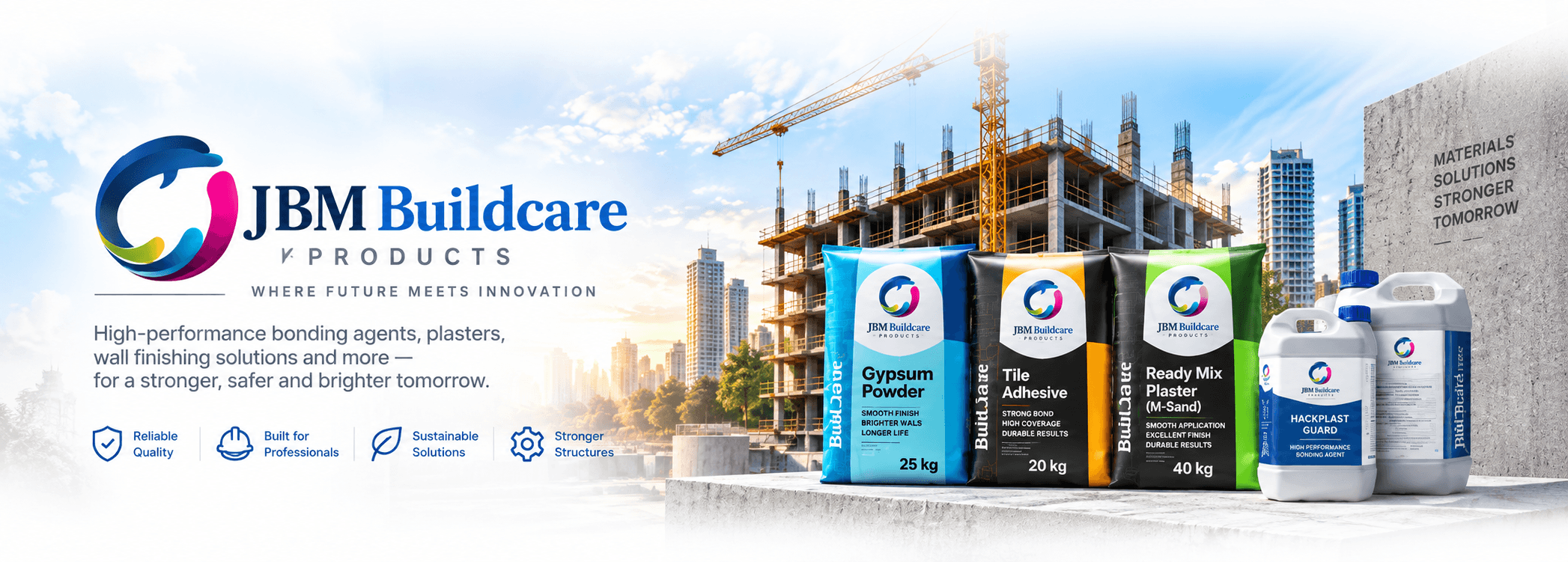 JBM Buildcare Products — bonding agents, plasters and wall finishing solutions